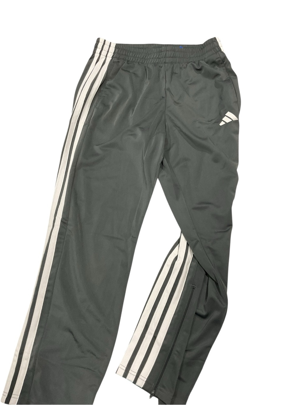 adidas Men's Charcoal Joggers with White Three Stripes Large